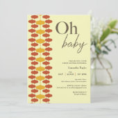 Oh Baby Retro Invitation Baby shower - Mid Century (Debout devant)