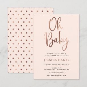 Oh Baby Rose Gold Baby shower Invitation