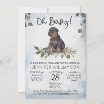 Oh Baby! Rottweiler Puppy Dog Baby shower