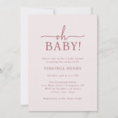Oh Baby Roze Baby Shower Kaart (Voorkant)