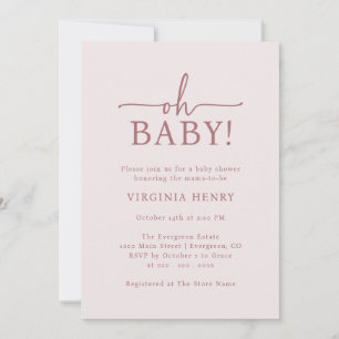 Oh Baby Roze Baby Shower Kaart