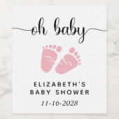 Oh Baby roze babyteentjes Wijn Etiket (Enkel label)
