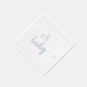 "Oh Baby!" Roze Blauwe Confetti, Genderneutrale Servet (Hoek)