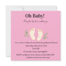 Oh Baby Roze Kleine Voetjes Meisje Baby Shower Uit
