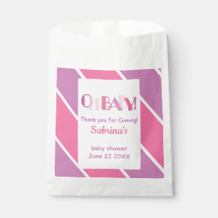 Oh Baby Roze Modern Baby shower Favorietentas Bedankzakje