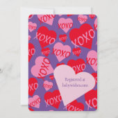 Oh Baby Roze Rood Sweethearts Baby shower Paarse Kaart (Achterkant)