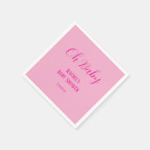 Oh Baby Roze Script Modern Schattige Meisje Baby s Servet (Hoek)