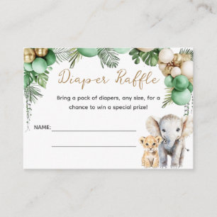 Oh Baby Safari Animal Oerwoud Green Baby shower Informatiekaartje