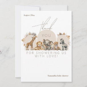 Oh Baby Safari Animals Boho Baby shower Bedankkaart