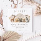 Oh Baby Safari Animals Boho Baby shower diaper Informatiekaartje