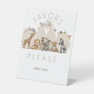 Oh Baby Safari Animals Boho Baby shower fovors Reclamebord Met Voetstuk