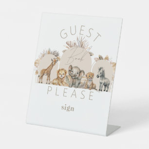 Oh Baby Safari Animals Boho Baby shower Reclamebord Met Voetstuk