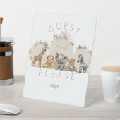 Oh Baby Safari Animals Boho Baby shower Reclamebord Met Voetstuk (Insitu)