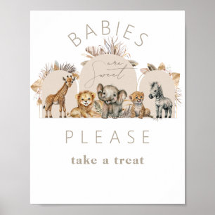 Oh Baby Safari Animals Boho Baby shower traite Poster