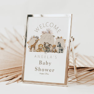 Oh Baby Safari Animals Boho Baby shower welkom Poster