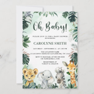 Oh Baby Safari Animaux Baby shower Invitation