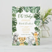 Oh Baby Safari Baby shower animal Invitation (Debout devant)