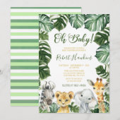 Oh Baby Safari Baby shower animal Invitation (Devant / Derrière)