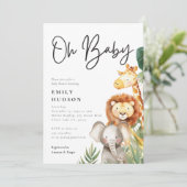 Oh Baby Safari Baby shower Invitation (Debout devant)