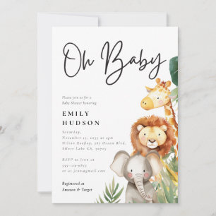 Oh Baby Safari Baby shower Invitation