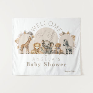 Oh Baby Safari Dieren Boho Baby Shower welkom Wandkleed