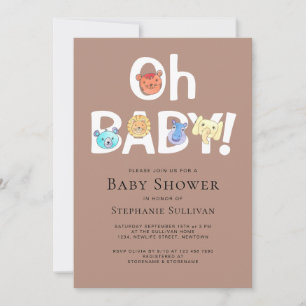 Oh Baby Safari Oerwoud Animals Baby shower Kaart