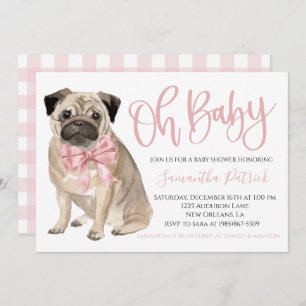 Oh Baby! Schattigee Dog Pink Puppy Hondendouche Kaart