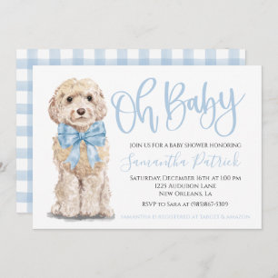 Oh Baby! Schattigee Puppy Dog Boy Baby shower Uitn Kaart