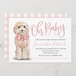 Oh Baby! Schattigee Puppy Dog Pink Gingham Hondend Kaart