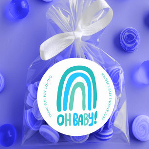Oh Baby! Schattigee Rainbow CUSTOM Baby shower DAN Ronde Sticker
