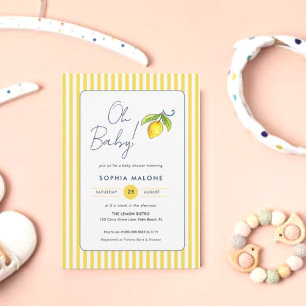 Oh Baby Schattigee waterverf Lemon Baby shower Kaart