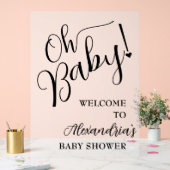 Oh Baby! Script Baby shower welkom Acryl Bord (Huwelijk)