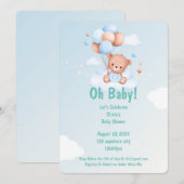 OH BABY SHOWER BÉBÉ INVITATION POUR LES GARÇONS (Devant / Derrière)