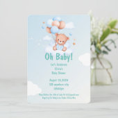 OH BABY SHOWER BÉBÉ INVITATION POUR LES GARÇONS (Debout devant)