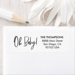 Oh Baby shower Bedankt Script Retouradres Etiket