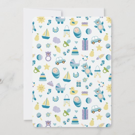 Oh Baby shower Blue Invitation (Dos)