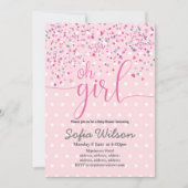 oh baby shower fille, invitation (Devant)