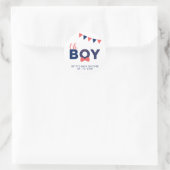 Oh Baby shower garçon | Sticker Merci Favoris (Sac)