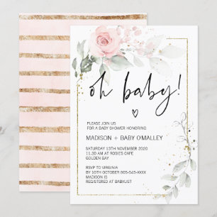Oh Baby shower Gender Neutral Baby Bash Florals Kaart