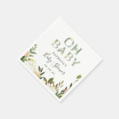 Oh Baby shower Greenery Waterverf Rustic Floral Servet (Hoek)