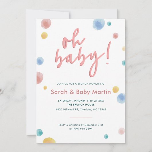 Oh Baby shower Invitation (Devant)