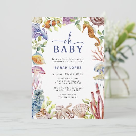 Oh Baby shower Invitation (Debout devant)