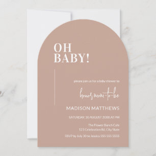 Oh Baby shower Invitation Arch Design Roze Kaart