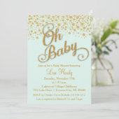 Oh Baby shower Invitation | Monnaie et Parties sci (Debout devant)