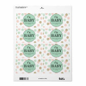 Oh Baby shower Mini Champagne Étiquette Genre Neut (Feuille entière)