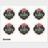 Oh Baby shower Party Favor Sticker - Stripes (Vel)