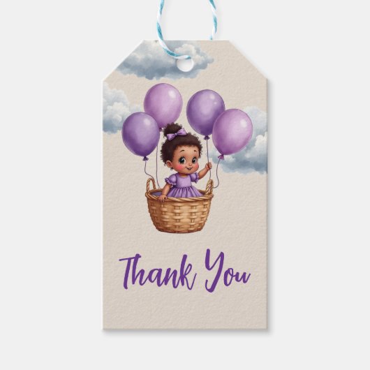 Oh Baby Shower Purple Cadeaulabel (Voorkant)