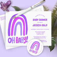 OH BABY SHOWER Sweet Paarse Regenboog CUSTOM