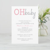 Oh Baby shower Uitnodiging (Staand voorkant)