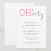 Oh Baby shower Uitnodiging (Voorkant / Achterkant)